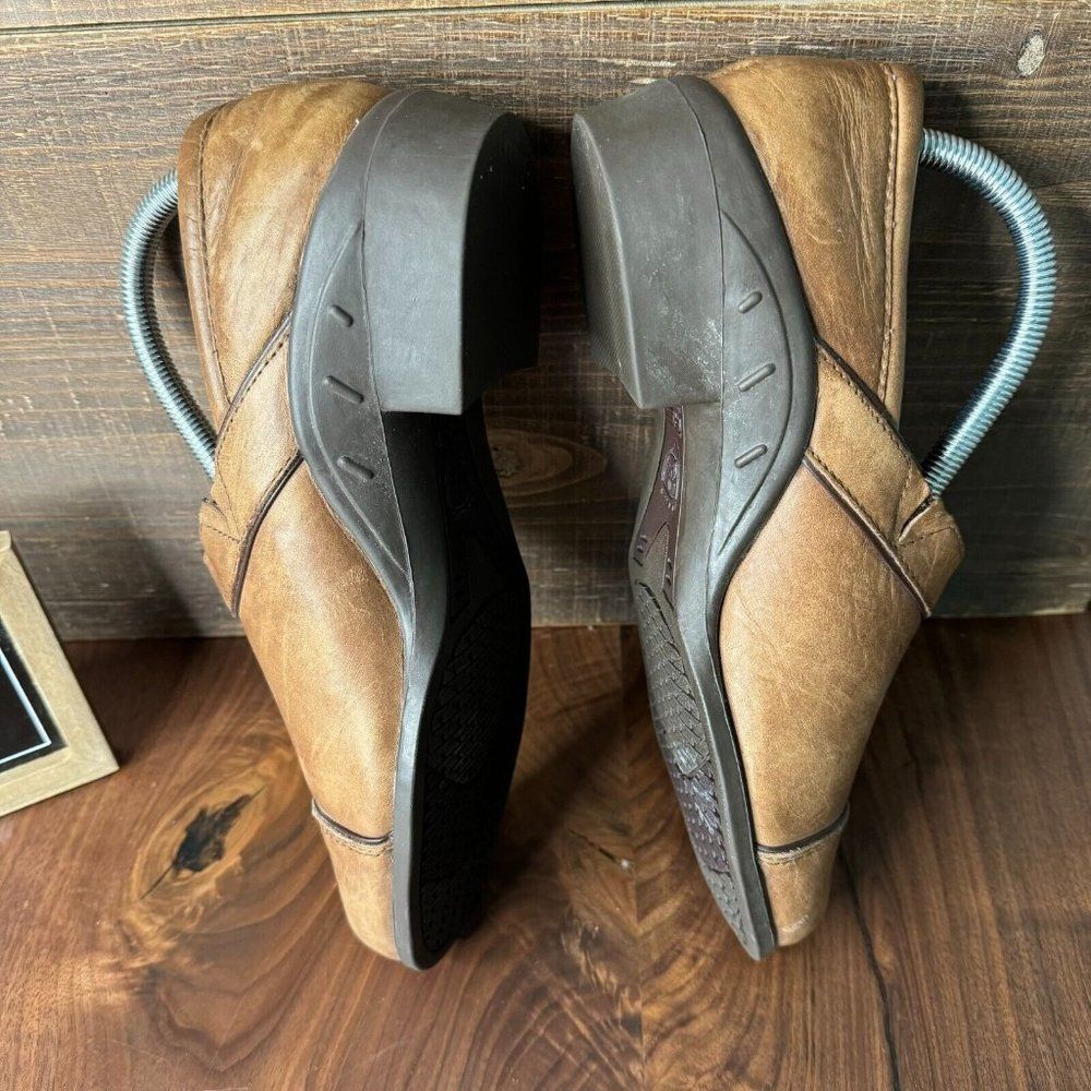 Womens Ariat Brown Leather Comfort Slip-On Clogs Shoes Loafers Size 8.5 B‎ GUC - Picture 4 of 6